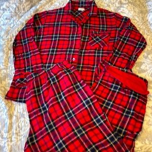 Red Plaid Flannel Pajama Set